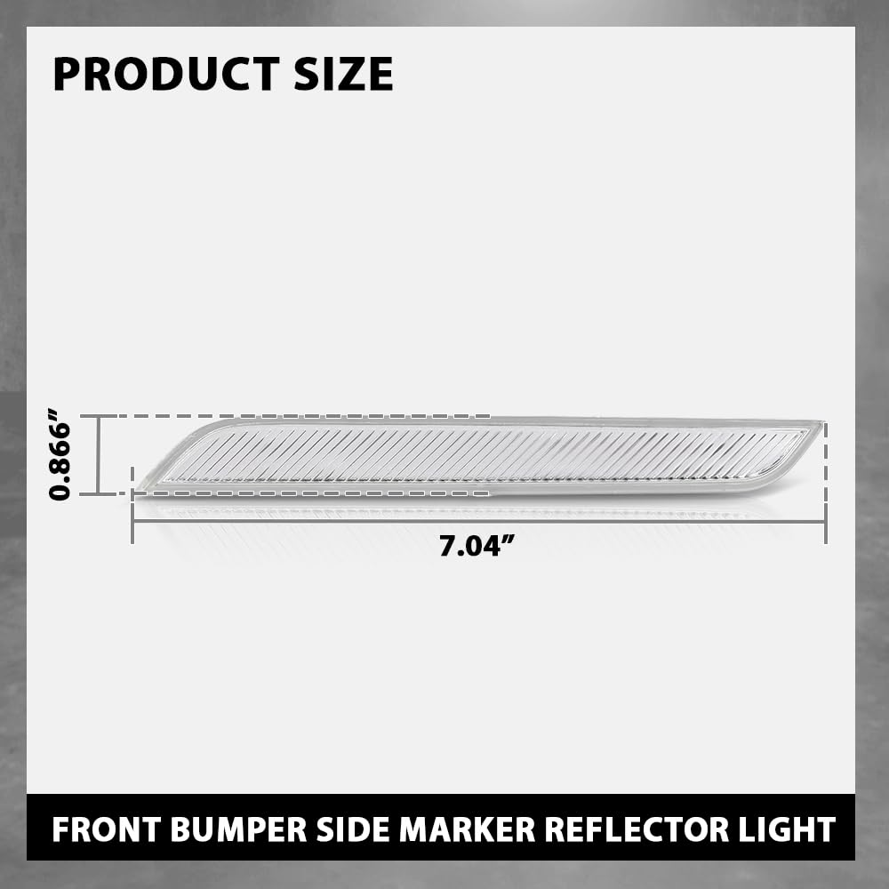 G-PLUS Pair Front Bumper Reflector Side Marker Lights, Compatible with BMW X6 E71 E72 2008-2014/ BMW X5M Only 2010-2013, LH Driver & RH Passenger Side 2PCS, White Lens, 63147187088, 63147187087