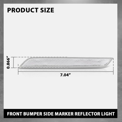 G-PLUS Pair Front Bumper Reflector Side Marker Lights, Compatible with BMW X6 E71 E72 2008-2014/ BMW X5M Only 2010-2013, LH Driver & RH Passenger Side 2PCS, White Lens, 63147187088, 63147187087