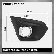 G-PLUS Fog Light Bezel for Subaru Impreza 2012-2014 Chrome Right Side Additional Angle