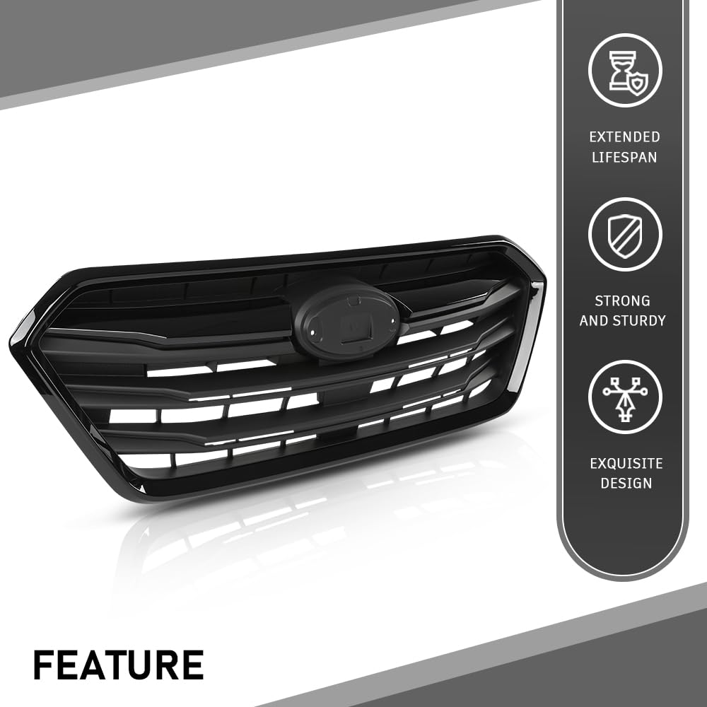G-PLUS Front Bumper Grille Assembly Compatible with Subaru Legacy 2018-2019, With black molding 91121AL21A, SU1200179