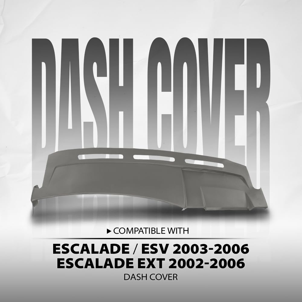 G-PLUS TPE Dash Cover Dashboard Panel Compatible with Cadillac Escalade/Escalade ESV 2003-2006 Fit Cadillac Escalade EXT 2002-2006 Gray