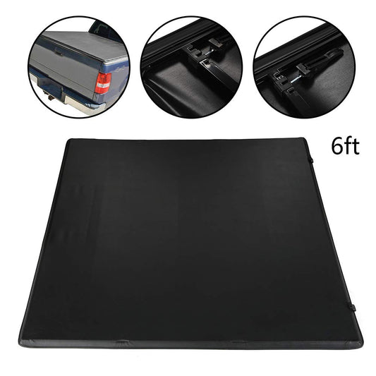 G-PLUS T3 Soft Lock Tri-Fold Tonneau Cover Assembly Replacement for 2004-2014 Chevy Colorado/GMC Canyon,Short Bed Black (Standard Short Bed 6')