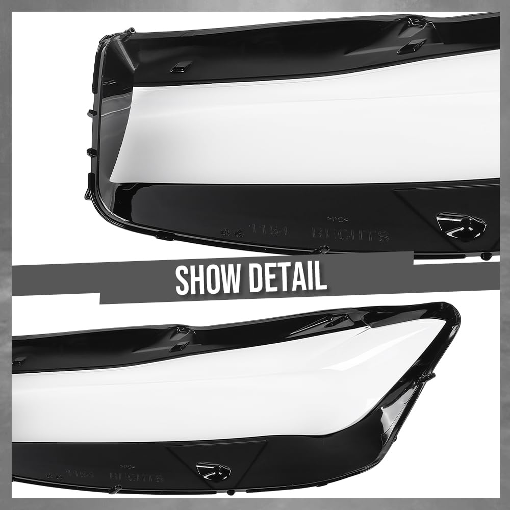 G-PLUS Headlight Lens Cover Compatible with BMW 7 Series G11 G12 2019-2022 Facelift Models Left & Right Pair Front Headlamp Lens Cover Clear