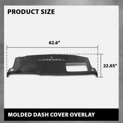 G-PLUS TPE Molded Dash Cover Cap Overlay Compatible with chevy Tahoe Avalanche Suburban Yukon 2007-2014/ Silverado LTZ GMC Sierra SLT 2007-2013 (Black)