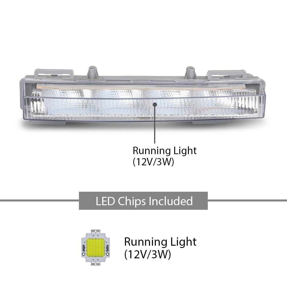 G-PLUS Right Daytime Running Light, Compatible with Benz W166 ML350 ML550 ML63AMG 2012-2015, Fit Benz W166 ML500 X204 GLK250 GLK350 2013-2015, Passenger Side, 2049065501, A2049065501