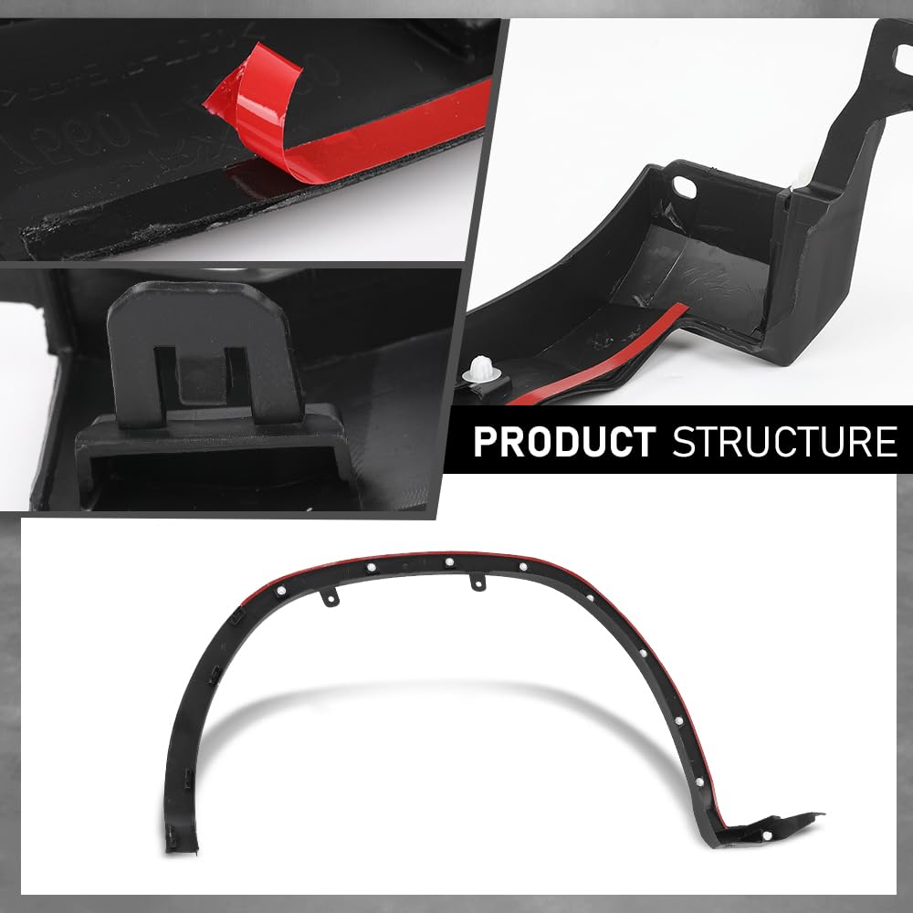 G-PLUS Front Right Fender Flare Wheel Opening Molding Compatible with LX RX350/RX450h (submodel: Base, F Sport) 2016-2019 756010E080, LX1291100 Black