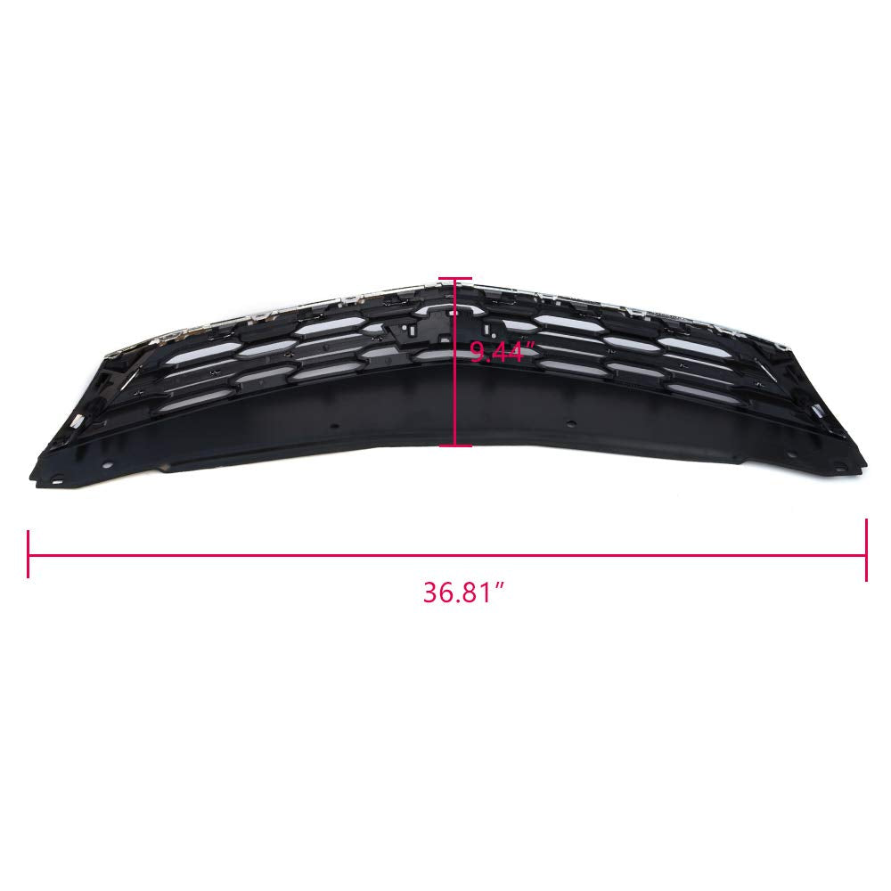 G-PLUS Honeycomb Grille Mesh Assembly Black Covers Automotive Car Front Bumper Upper Grille Compatible with Chevr Cruze 2016-2017