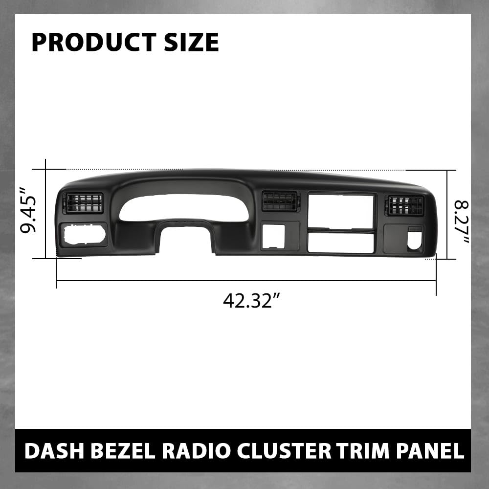 G-PLUS Dash Bezel Radio Cluster Trim Panel 4x4 Black Compatible with Ford F250 F350 Super Duty 1999-2004 with Hole