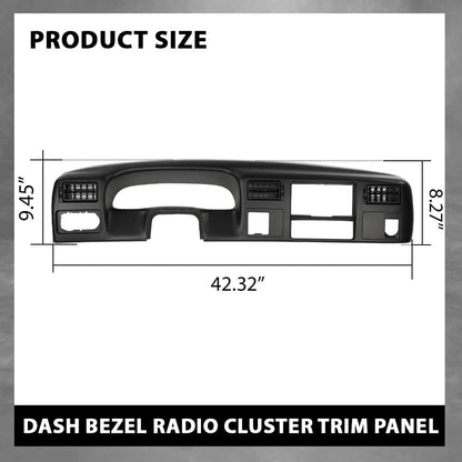 G-PLUS Dash Bezel Radio Cluster Trim Panel 4x4 Black Compatible with Ford F250 F350 Super Duty 1999-2004 with Hole