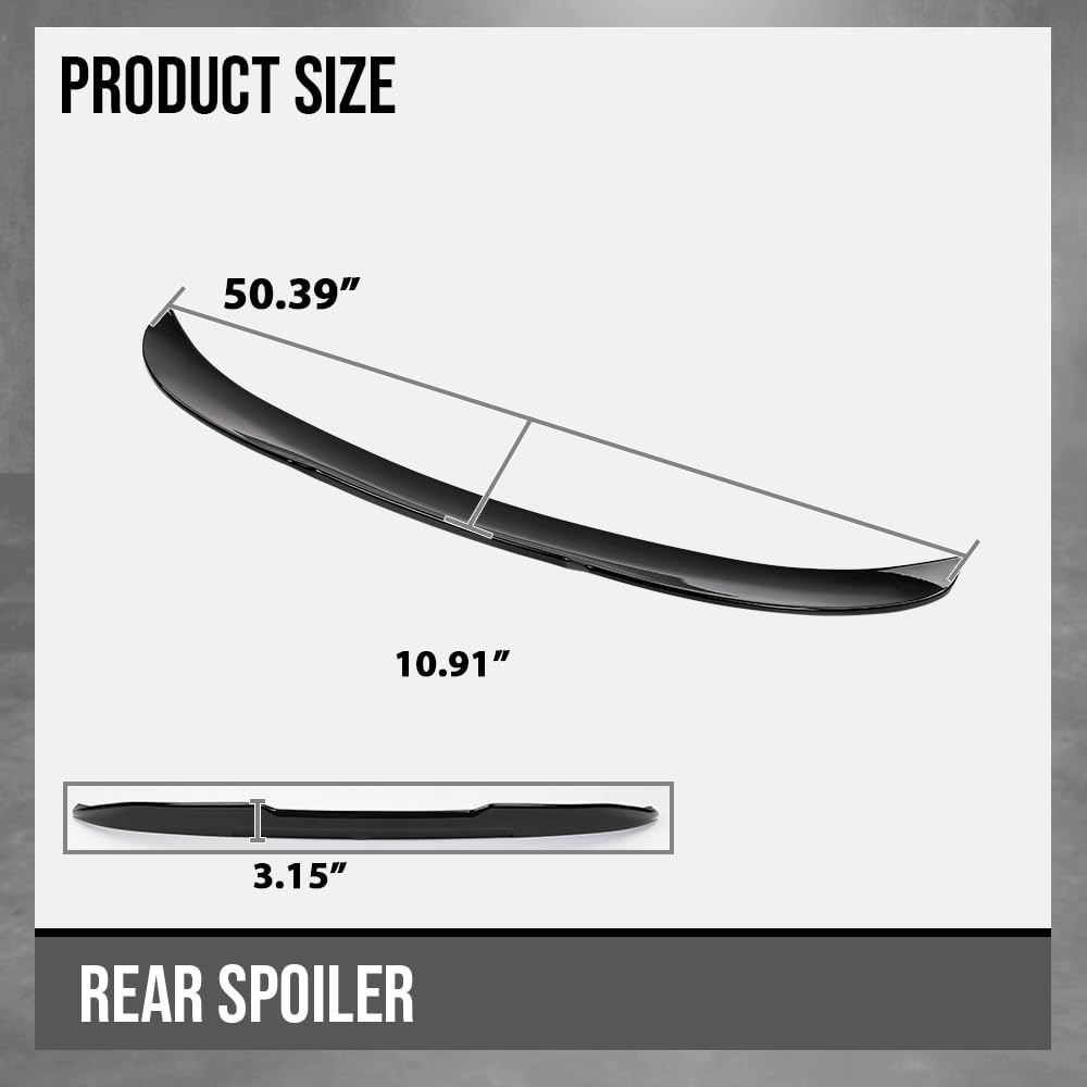 G-PLUS Rear Trunk Spoiler Wing Compatible with BMW 5 Series F10 M5 2010 2011 2012 2013 2014 2015 2016 2017 Fit F10 Sedan Model Only Not Fit Wagon & GT Model Rear Spoiler Lip Wing Glossy Black