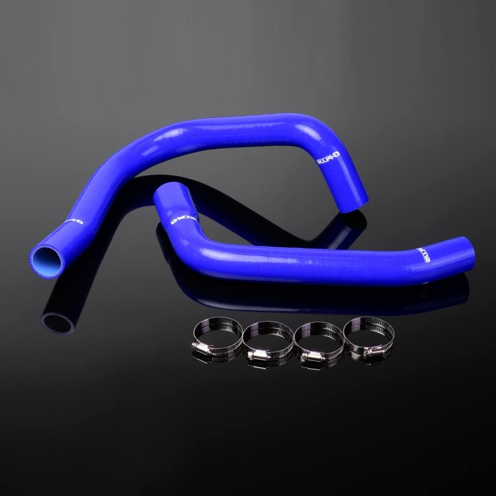 G-PLUS Silicone Radiator Hose Kit w/Clamps Compatible with 1967 1968 1969 Chevy Camaro Firebird T/A V8 Blue 2 PCS