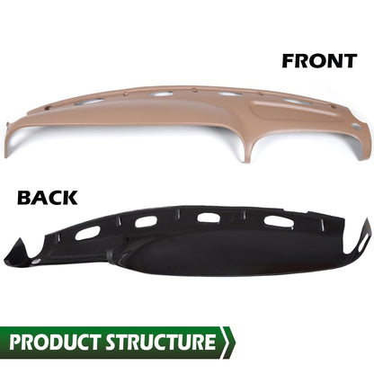G-PLUS Dash Bezel + Dashboard Cover Set w/Clips Compatible with 1998-2002 Dodge Ram 1500 2500 3500 Beige