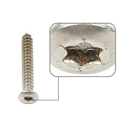 G-PLUS Headlight & Bumper Bezel Trim Screw Kit Chrome Silver Stainless Steel (Thread #8,Length 3/4" and 1 1/8",Torx Pan Head with a 9/32" Outside Diameter)
