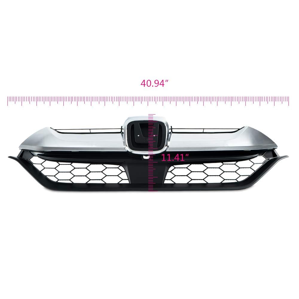 G-PLUS Chrome Front Upper Bumper Grille Trim Compatible with Honda CRV CR-V 2017 2018 2019 Grill Assembly
