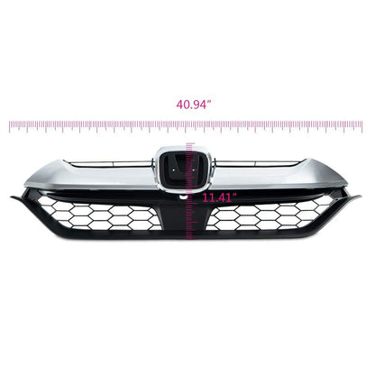 G-PLUS Chrome Front Upper Bumper Grille Trim Compatible with Honda CRV CR-V 2017 2018 2019 Grill Assembly