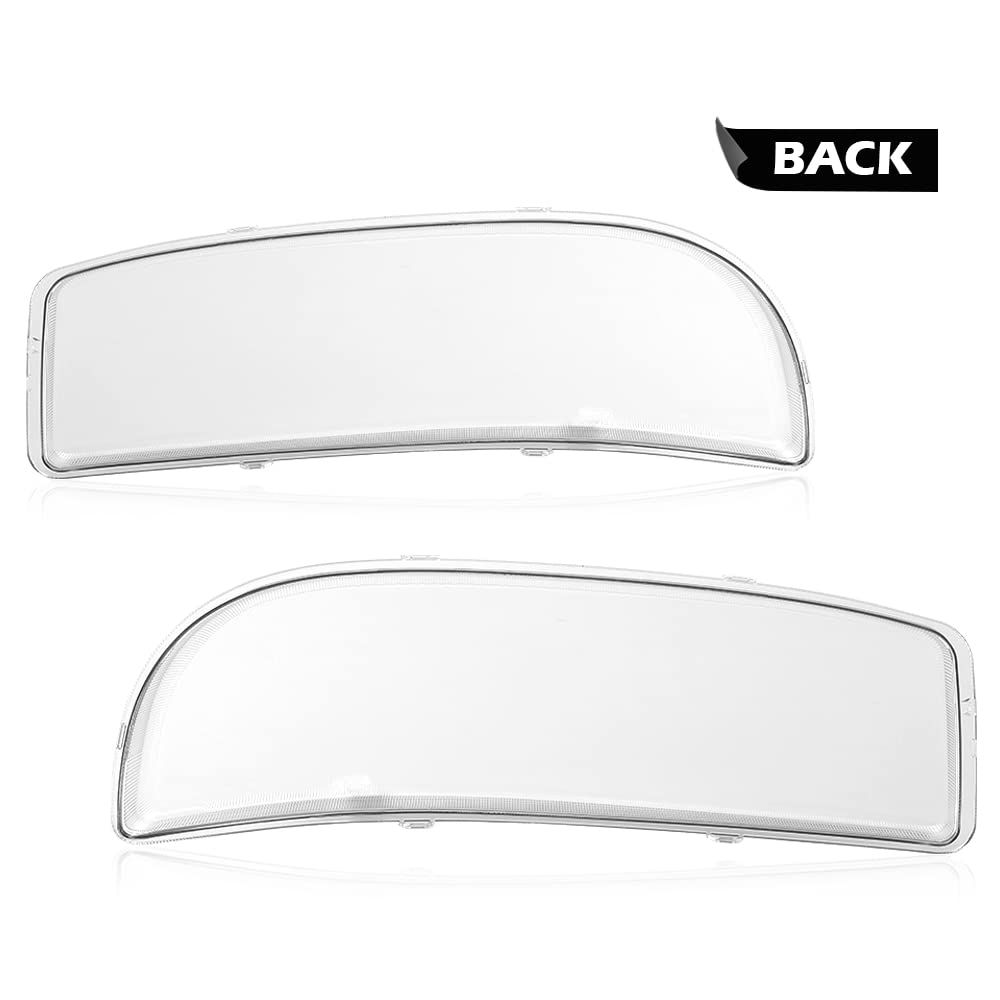 G-PLUS Headlight Bumper Lamps Cover Chrome Clear Compatible with 1999-2007 GMC Sierra 1500.2001-2007 GMC Sierra 1500/2500 HD/3500 15850352 15850351