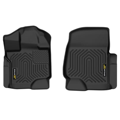 G-PLUS 2PCS Floor Mats Compatible with Ford F150 Super Crew 2015-2025(Fit 22-24 Lightning Models) Front Row Cargo Liner Black Floor Liners Accessories All Weather Full Cover Protection