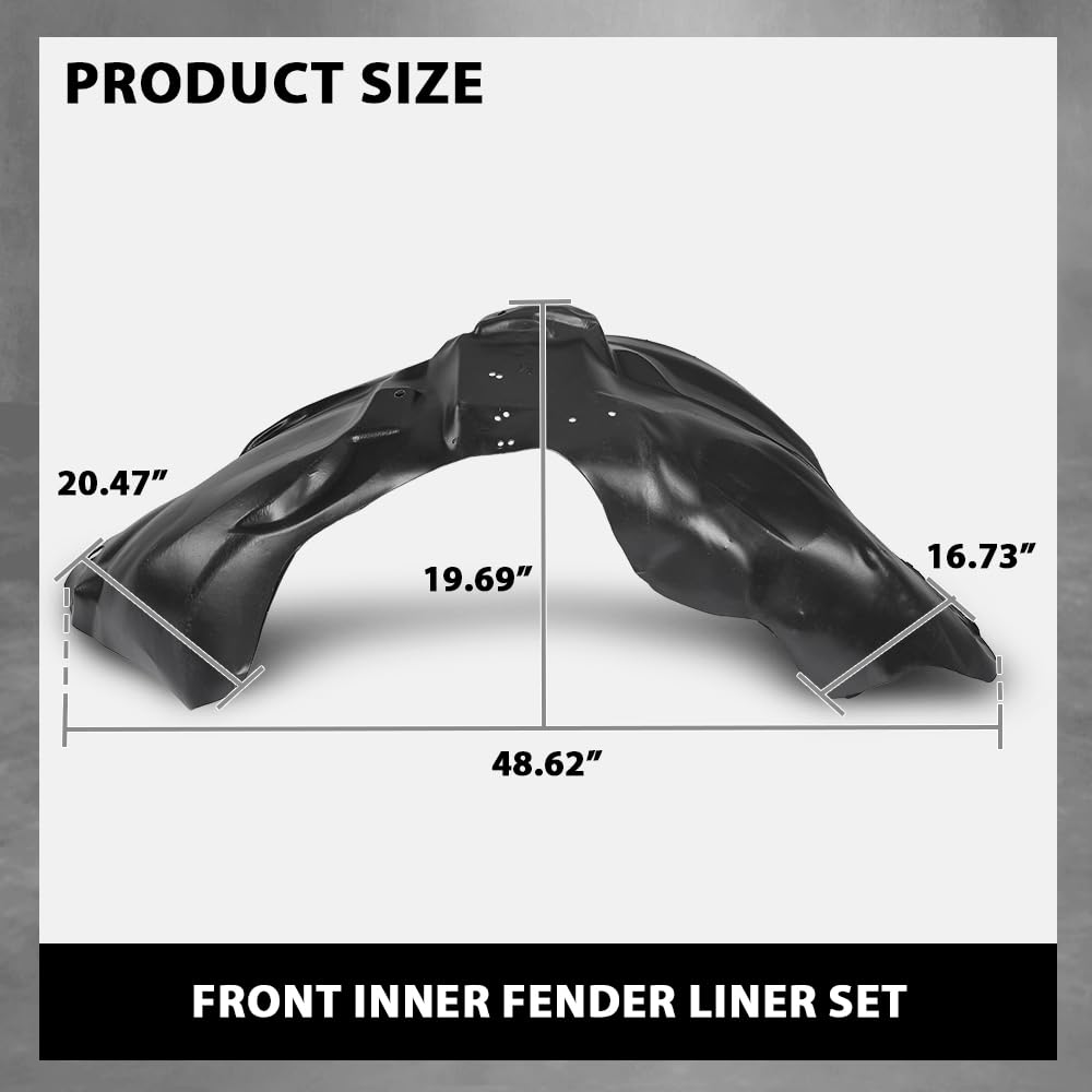 G-PLUS Pair Front Fender Liner Inner, Compatible with Ford F150 2010-2014, LH Driver & RH Passenger 2PCS, FO1248146, FO1249146, AL3Z16102A, AL3Z16102C, AL3Z16103A, AL3Z16103D