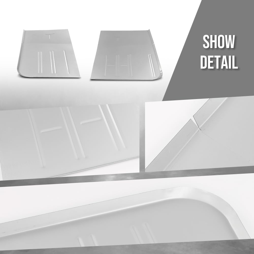 G-PLUS Galvanised Front Floor Mat Fit Ford F100 F150 F250 F350 1967-1979 / Bronco 1978-1979 1st Row Truck Accessories Cargo Liners All Weather Protection 2PCS Sliver Alfombras para Carro