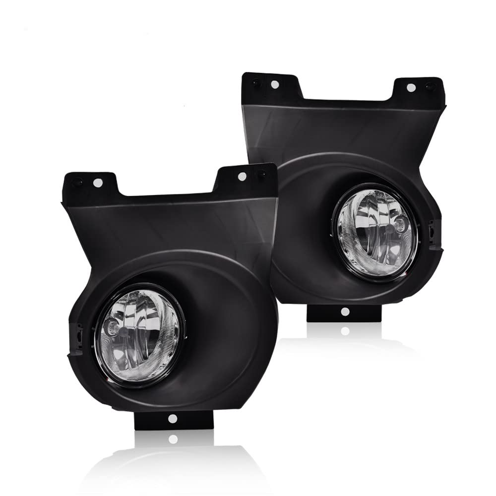 G-PLUS Fog Lights Compatible With 2011-2014 Ford F150, (NOT For SVT Raptor Models),Driving Fog Lamps w/Switch/Bracket/Bulbs Pair (Clear lens)