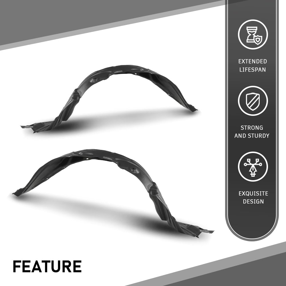 G-PLUS Inner Fender Liner Set Front Left and Right 2Pc Compatible with Toyota Corolla Sedan 2003-2008 TO1249119