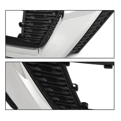 G-PLUS Front Upper Bumper Grille Assembly Chrome Trim Compatible with Nissan Rogue 2017 2018 2019 NI1200282, 623106FL0B