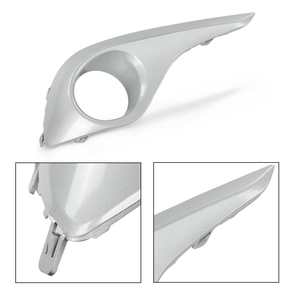 G-PLUS Front Fog Light Lamp Cover Trim Pair, Compatible with Toyota Highlander 2011 2012 2013 TO1038154 TO1039154 814810E060 814820E080, Driver & Passenger Side Fog Light Trim Silver