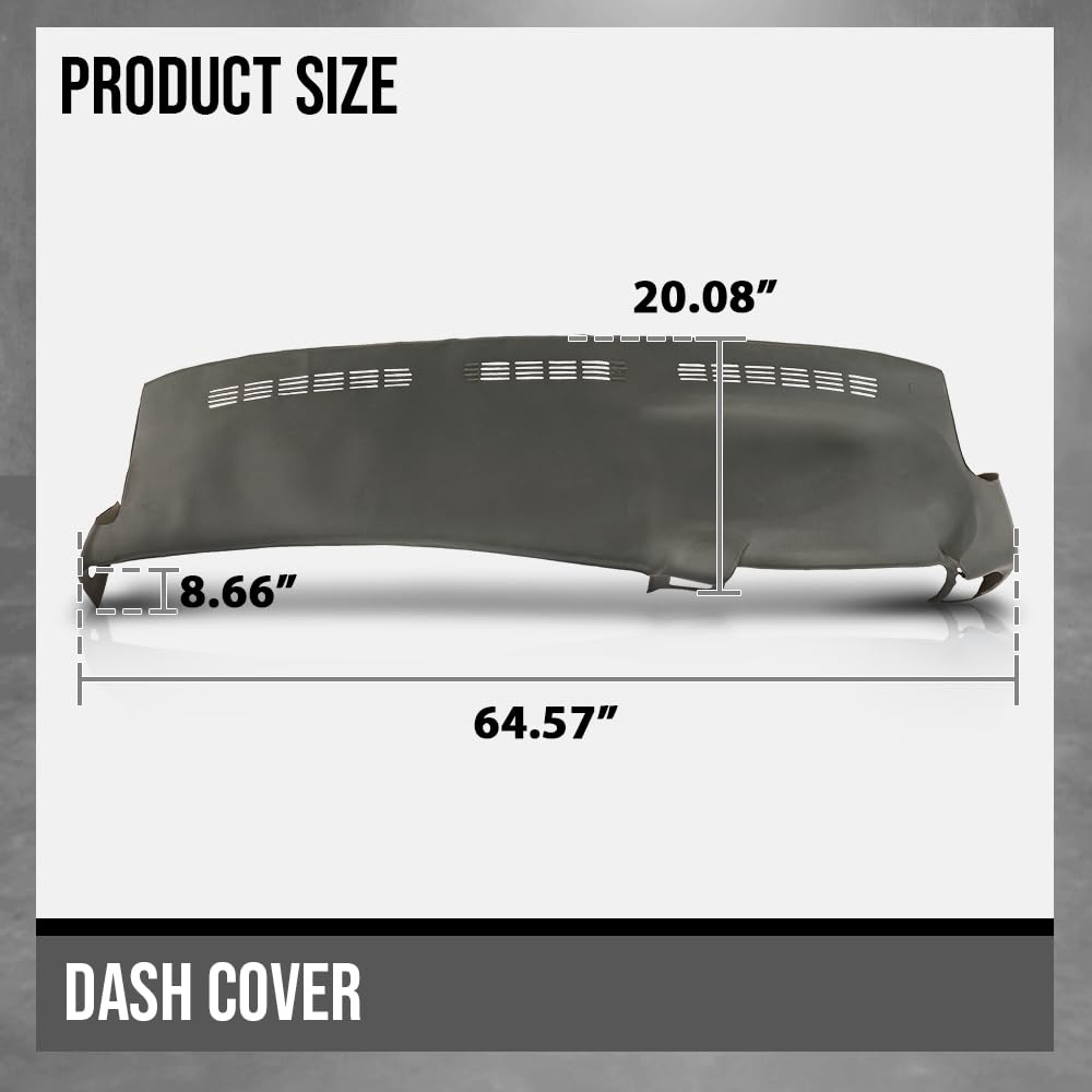 G-PLUS TPE Dash Cover Skin Cap Compatible with Chevy 2000-2006 Fit GMC Sierra 1500 2500 1999-2006 / Sierra Classic 2007 Dark Gray