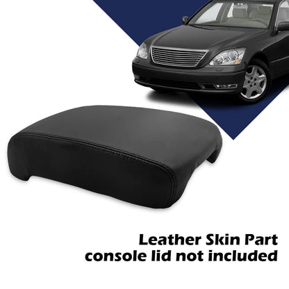 G-PLUS Real Leather Center Console Lid Armrest Cover Compatible with 2001-2006 Lx LS430 Black