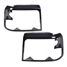 G-PLUS 2PCS Headlight Trim Bezels for Ford F150 F250 F350 Bronco 1992-1997 Glossy Black