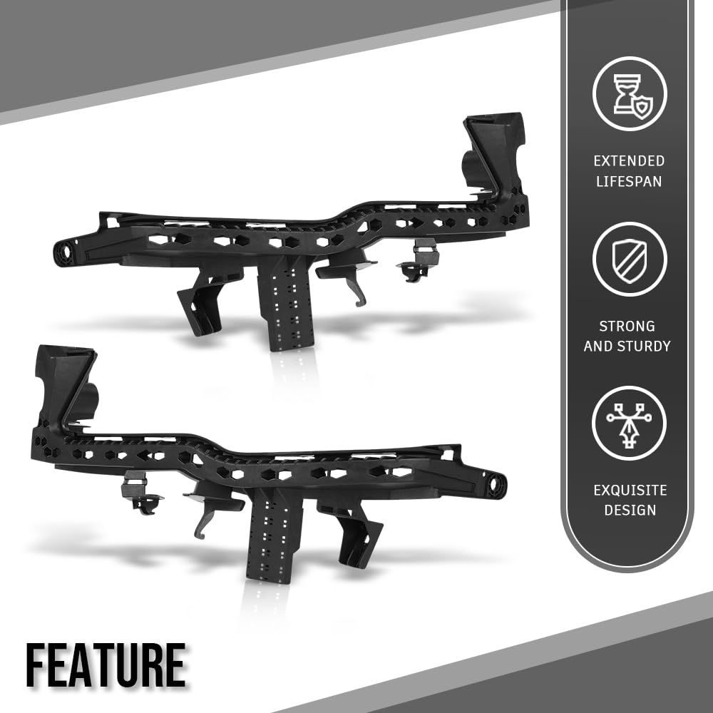 G-PLUS Front Left Right Bumper Cover Support Compatible with Subaru Forester 2019 2020 2021 57707SJ000, 57707SJ010 Black