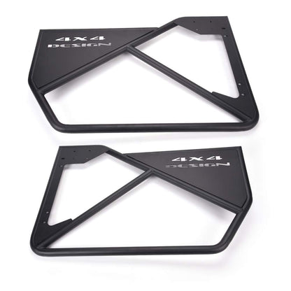 G-PLUS Steel Black Tubular Doors Compatible with Jeep Wrangler JK Unlimited 4 Doors 2007-2018 Front & Rear Tube Doors Without Mirror