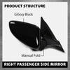 G-PLUS Power Mirror Right Passenger Side Compatible with Honda Accord Sedan 2018-2022 1.5L 76208TVAA02 76201TVAA01ZJ HO1321328 Glossy Black 3-Pin Manual Folding
