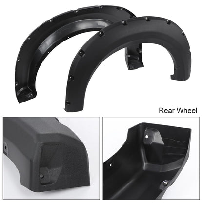 G-PLUS Fender Flares Wheel Arch Covers Compatible with Ford F150 Truck 2009-2014 67.0"/78.8"/97.4" bed models only (Not Fit Platinum & Raptor models) 9L3Z16038A 9L3Z16039B (Textured Riveted 4 PCS)