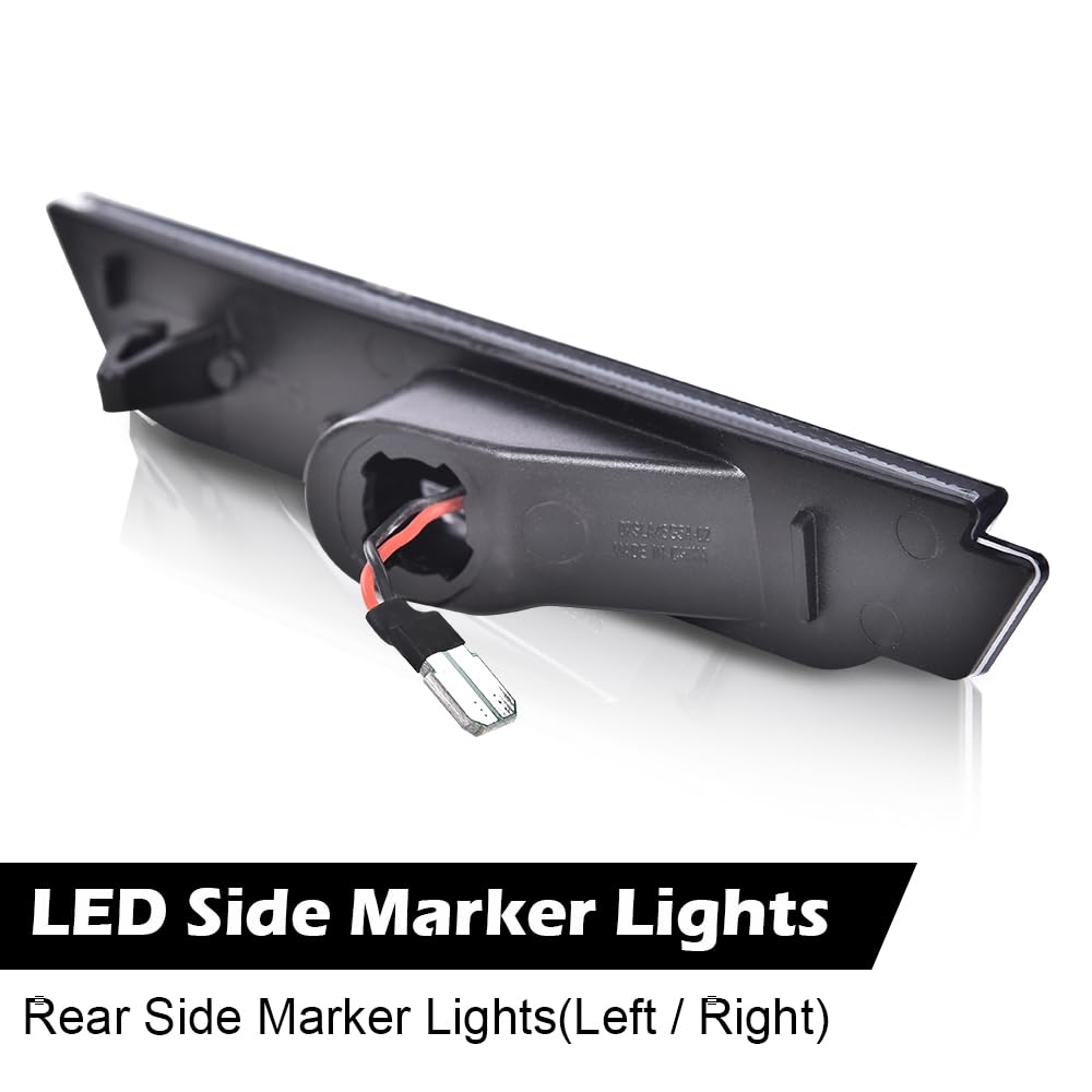 G-PLUS LED Rear Fender Side Marker Light Lamp Pair Smoke Lens Compatible with 2010-2015 Chevy Camaro LS | LT | SS | Z/28 | ZL1 92246253, 92246252