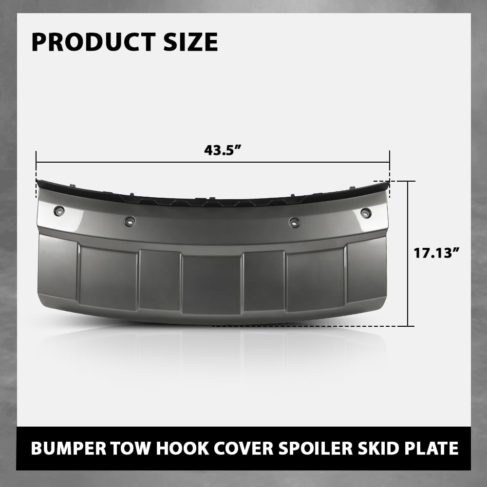 G-PLUS Front Bumper Tow Hook Cover Spoiler Skid Plate Compatible with Range Rover L405 2013-2017 Black