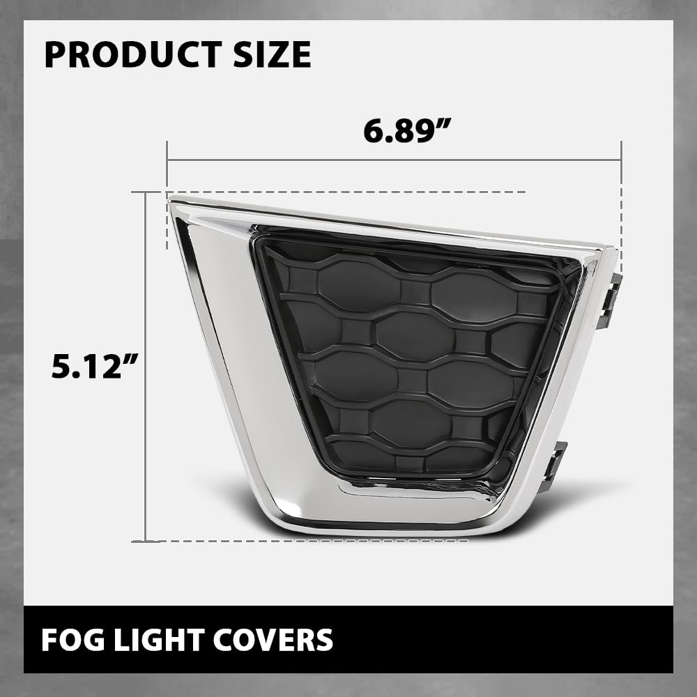 G-PLUS Pair Front Fog Light Covers, Compatible with Jeep Renegade 2019-2023, LH Driver & RH Right 2PCS, 6VP53LXHAA, 6VP55LXHAA