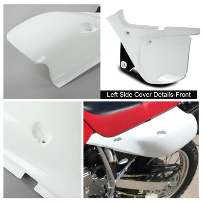 G-PLUS Left & Right Side Panels Set Fairing Cover Compatible with Honda XR650L (Shasta White) 1993-1999/Fit Honda XR650L (Ross White) 2000-2021 83620-MY6-920ZB, 83520-MY6-920ZB