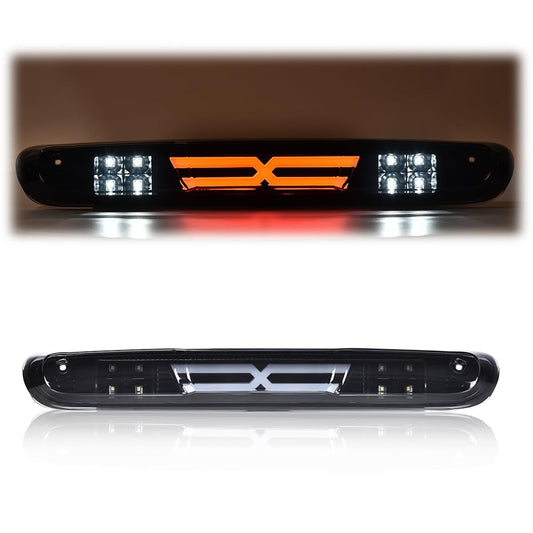 G-PLUS LED Third Brake Light Compatible With Chevy Silverado/GMC Sierra 2007-2014,3RD LED Bar Brake/Cargo Light,Type X (Smoky lens Black Housing Amber Reflector)