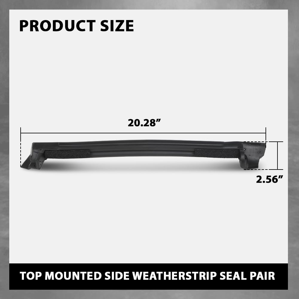 G-PLUS Top Mount Side Weatherstrip Seal Pair Compatible with Chevy Corvette 1997-2004 0313370, 10313371 Black