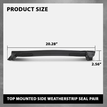 G-PLUS Top Mount Side Weatherstrip Seal Pair Compatible with Chevy Corvette 1997-2004 0313370, 10313371 Black