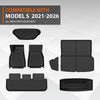 G-PLUS Floor Mats & Cargo Liner Fit Tesla Model S 2021 2022 2023 2024 All Weather Protection TPE Floor Liners 1st & 2nd & 3rd Front Rear Full Set Car Mats Black 7PCS