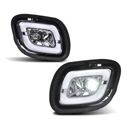 G-PLUS LED Fog Lights Compatible with Freightliner Cascadia 2008-2017 (For Models Without Daytime Running Lights) LH & RH LED Fog Lamps White Light Clear Lens Chrome Housing