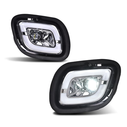 G-PLUS LED Fog Lights Compatible with Freightliner Cascadia 2008-2017 (For Models Without Daytime Running Lights) LH & RH LED Fog Lamps White Light Clear Lens Chrome Housing