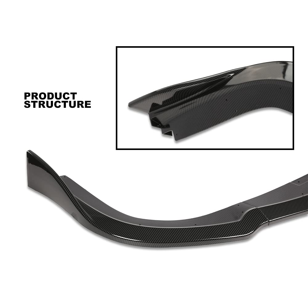 G-PLUS Front Bumper Lip Spoiler Splitter Compatible with 2006-2007 Subaru Impreza WRX STI All Models CS2 Style PP Black Unpainted Front Bumper Lip Dam Chin Splitter Protector