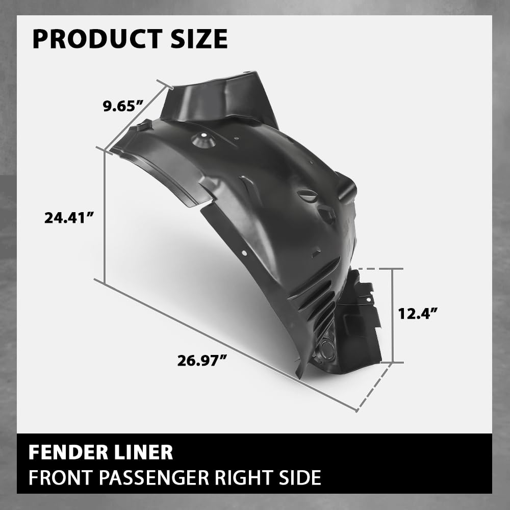 G-PLUS Fender Liner Front Passenger Side Compatible with Benz C250 C300 C350 Sport 4Matic, Base Luxury 2012-2014 2046905930