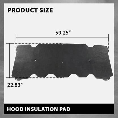 G-PLUS Black Hood Insulation Pad 1/2" with Clips Compatible with GMC Pick-Up Trucks 2007 2008 2009 2010 2011 2012 2013, Not Fit Chevy Trucks