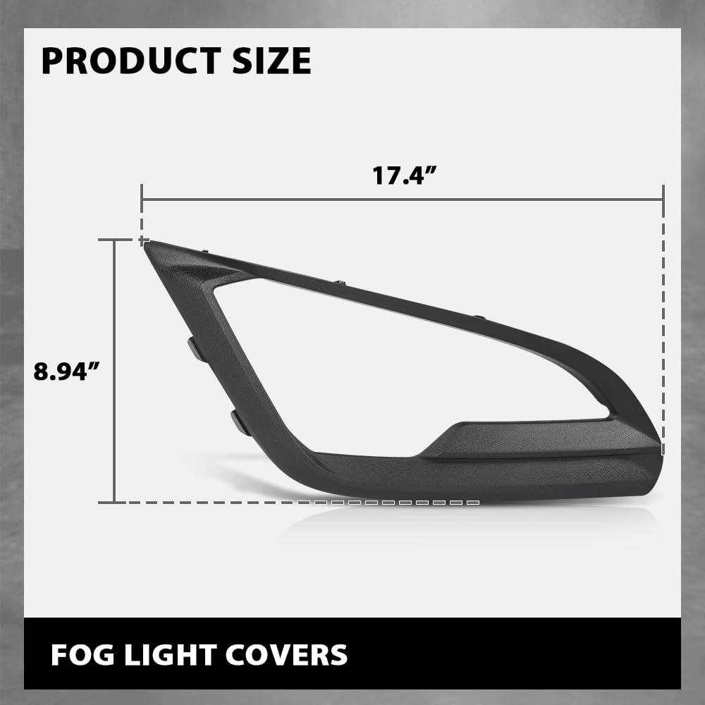 G-PLUS Pair Front Bumper Fog Light Lamp Cover Bezel, Compatible with Ford EcoSport 2018-2021, LH Driver & RH Passenger 2PCS, FO1038179, FO1039179