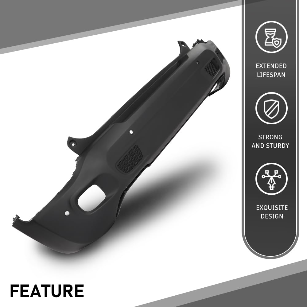 G-PLUS Rear Bumper Cover Fascia Compatible with Jeep Renegade Limited 2015-2018, Fit Models with Blind Spot Sensor and Parking Aid Sensor, 6AE88LXHAA, CH1100A42
