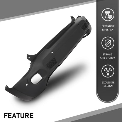 G-PLUS Rear Bumper Cover Fascia Compatible with Jeep Renegade Limited 2015-2018, Fit Models with Blind Spot Sensor and Parking Aid Sensor, 6AE88LXHAA, CH1100A42